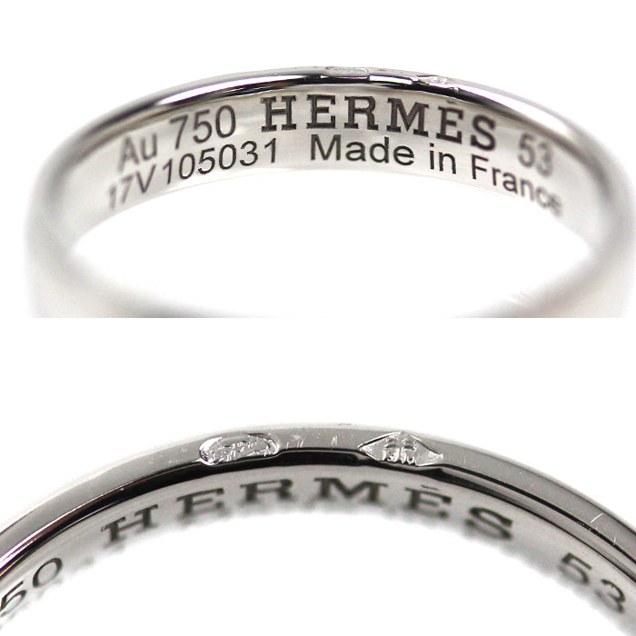 HERMES エルメス K18WG ホワイトゴールド ヘラクレス リング・指輪 H119853B 00053 ダイヤモンド 12.5号 53 3.5g レディース【中古】【美品】