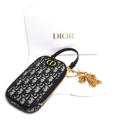 Dior ディオール オブリーク フォンホルダー ショルダーバッグ ネイビー S2114UTZQ_M928 レディース【中古】【美品】