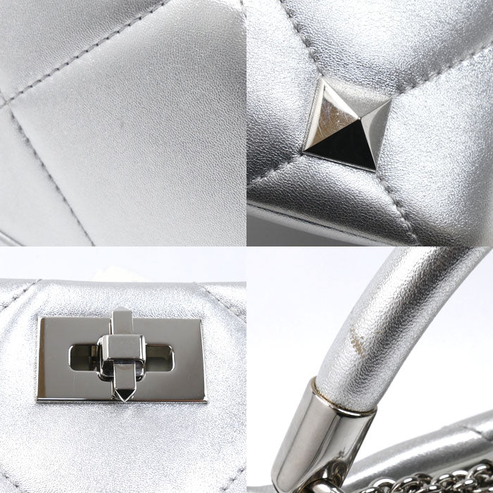 Valentino Garavani ヴァレンティノ・ガラヴァーニ ローマンスタッズ 2Wayショルダーバッグ シルバー XW2B0I97MIE IC レディース【中古】