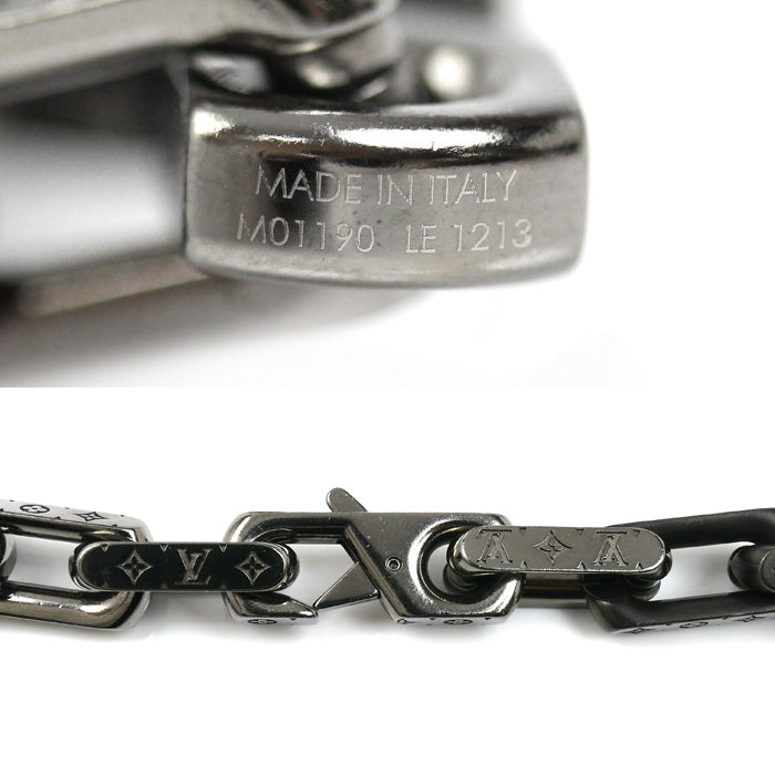 LOUIS VUITTON ルイ・ヴィトン メタル コリエ モノグラムチェーン ネックレス M01190 LE1213 54cm メンズ【中古】