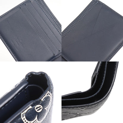 LOUIS VUITTON ルイ・ヴィトン ポルトフォイユ ミュルティプル 二つ折り財布 モノグラムシャドウ ネイビー M83379 ICチップ メンズ【中古】