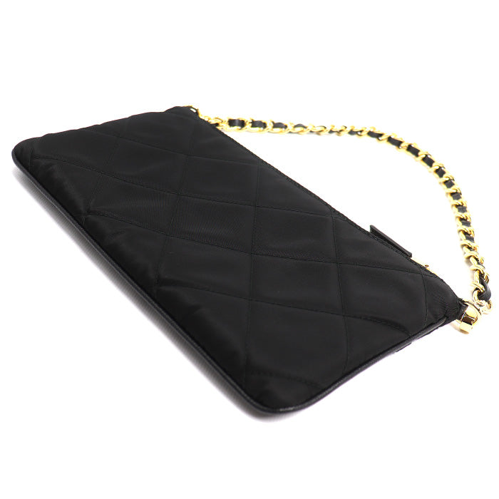 PRADA プラダ Re-Nylon テスートインプントゥ チェーンショルダー ショルダーバッグ ブラック 1NI054 2A0S F0002 レディース【中古】【美品】
