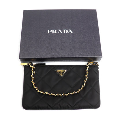 PRADA プラダ Re-Nylon テスートインプントゥ チェーンショルダー ショルダーバッグ ブラック 1NI054 2A0S F0002 レディース【中古】【美品】