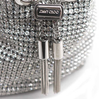 JIMMY CHOO ジミーチュウ マイクロボンボン ミニバケット 2Wayショルダーバッグ シルバー レディース【中古】【美品】