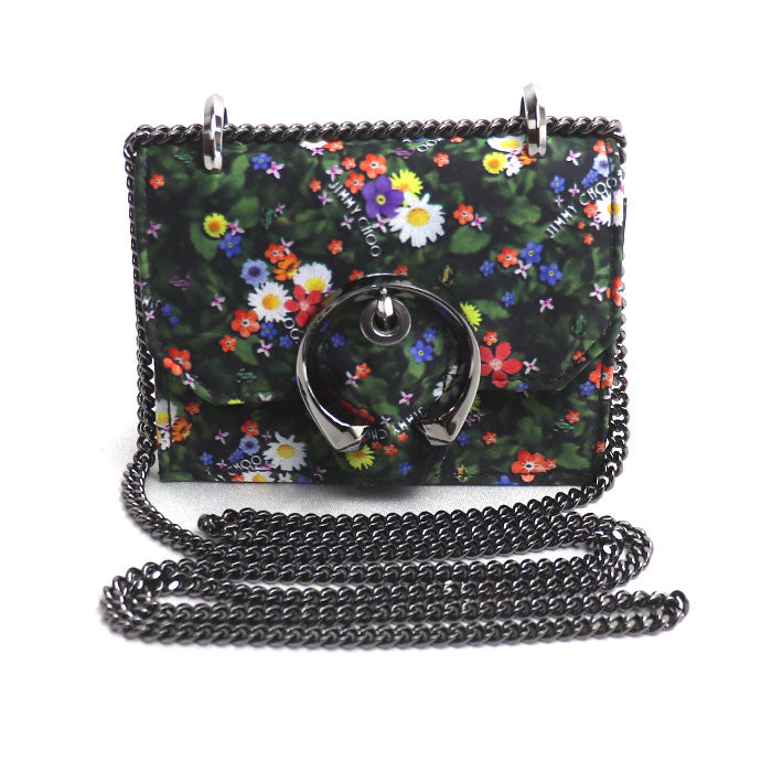 JIMMY CHOO ジミーチュウ ミニパリス フラワー ショルダーバッグ マルチカラー レディース【中古】【美品】