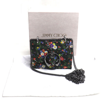 JIMMY CHOO ジミーチュウ ミニパリス フラワー ショルダーバッグ マルチカラー レディース【中古】【美品】