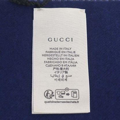 GUCCI グッチ ロゴ マフラー キャメル ネイビー 764268 4GAAA 4878 ユニセックス【中古】【極美品】