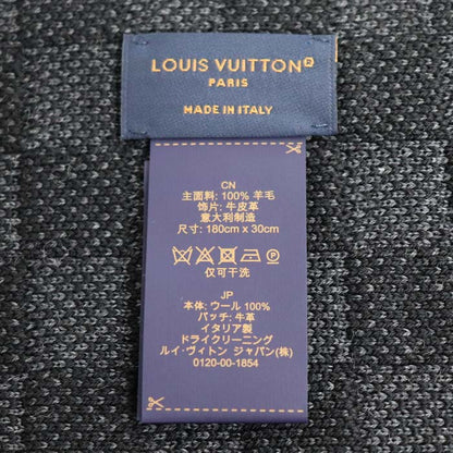 LOUIS VUITTON ルイ・ヴィトン ネオ プティ ダミエ マフラー ブラック M77988 MY0275 メンズ【中古】【美品】