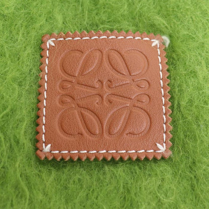 LOEWE ロエベ アナグラム モヘア フリンジ マフラー グリーン レディース【中古】【美品】