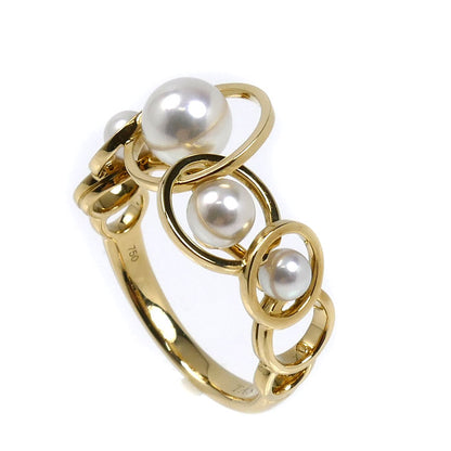 TASAKI タサキ K18YG イエローゴールド エニーマ リング・指輪 R-4393-18KYG アコヤパール約3.5～6.0mm 13号 4.3g レディース【中古】【美品】