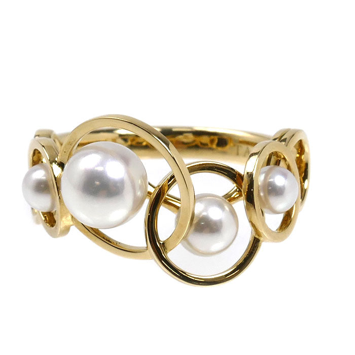 TASAKI タサキ K18YG イエローゴールド エニーマ リング・指輪 R-4393-18KYG アコヤパール約3.5～6.0mm 13号 4.3g レディース【中古】【美品】