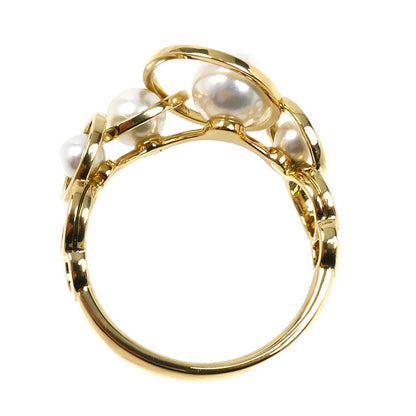 TASAKI タサキ K18YG イエローゴールド エニーマ リング・指輪 R-4393-18KYG アコヤパール約3.5～6.0mm 13号 4.3g レディース【中古】【美品】