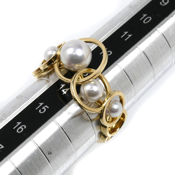 TASAKI タサキ K18YG イエローゴールド エニーマ リング・指輪 R-4393-18KYG アコヤパール約3.5～6.0mm 13号 4.3g レディース【中古】【美品】