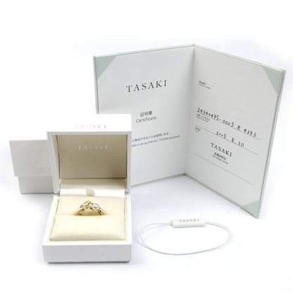 TASAKI タサキ K18YG イエローゴールド エニーマ リング・指輪 R-4393-18KYG アコヤパール約3.5～6.0mm 13号 4.3g レディース【中古】【美品】