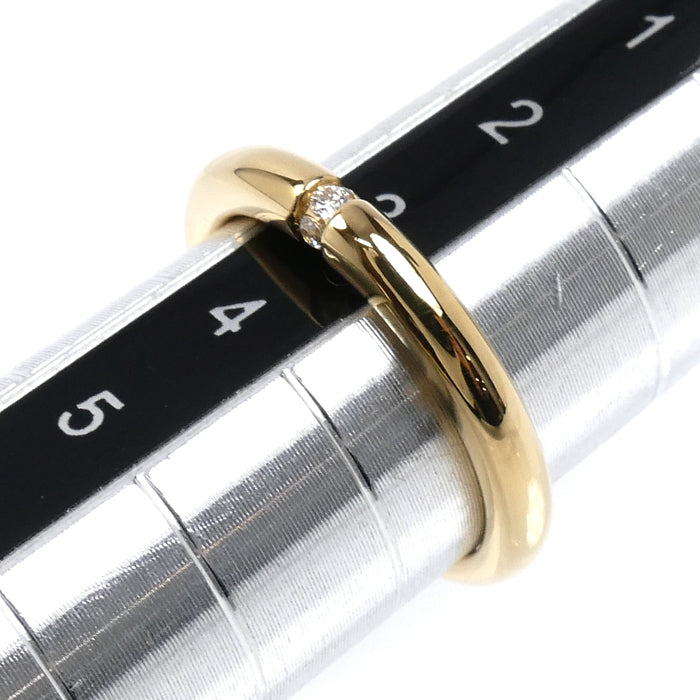 STAR JEWELRY スタージュエリー K18YG イエローゴールド リング・指輪 2PR0746 ダイヤモンド0.03ct 3号 2.6g レディース【中古】【美品】