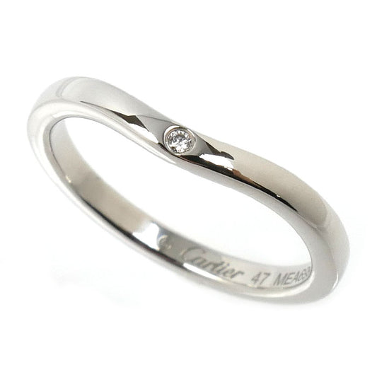 CARTIER カルティエ Pt950プラチナ バレリーナ カーブ ウェディング 3Pダイヤ リング・指輪 B4092947 ダイヤモンド 7号 47 2.9g レディース【中古】【美品】