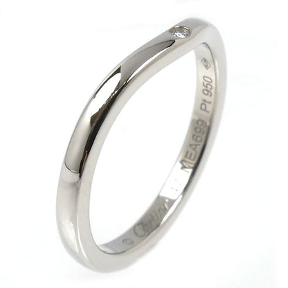 CARTIER カルティエ Pt950プラチナ バレリーナ カーブ ウェディング 3Pダイヤ リング・指輪 B4092947 ダイヤモンド 7号 47 2.9g レディース【中古】【美品】