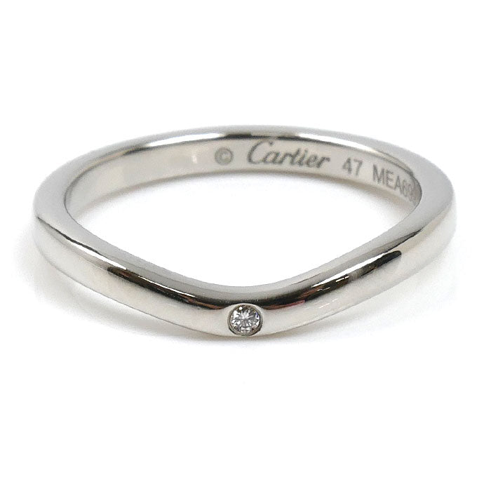 CARTIER カルティエ Pt950プラチナ バレリーナ カーブ ウェディング 3Pダイヤ リング・指輪 B4092947 ダイヤモンド 7号 47 2.9g レディース【中古】【美品】