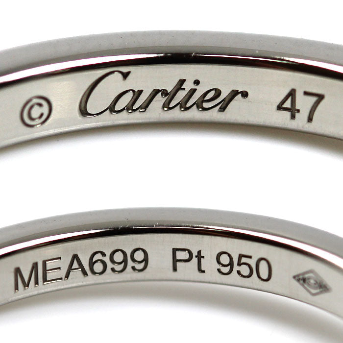 CARTIER カルティエ Pt950プラチナ バレリーナ カーブ ウェディング 3Pダイヤ リング・指輪 B4092947 ダイヤモンド 7号 47 2.9g レディース【中古】【美品】