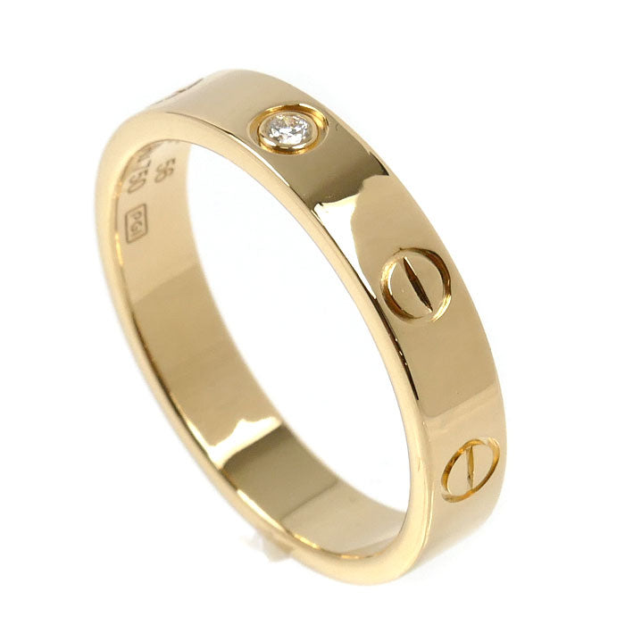CARTIER カルティエ K18YG イエローゴールド ミニラブ 1P ダイヤ リング・指輪 B4056156 ダイヤモンド 15.5号 56 4.9g レディース【中古】【美品】