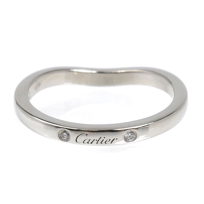 CARTIER カルティエ Pt950プラチナ バレリーナ カーブ ウェディング 3P ダイヤ リング・指輪 B4092949 ダイヤモンド 9号 49 3.1g レディース【中古】【美品】