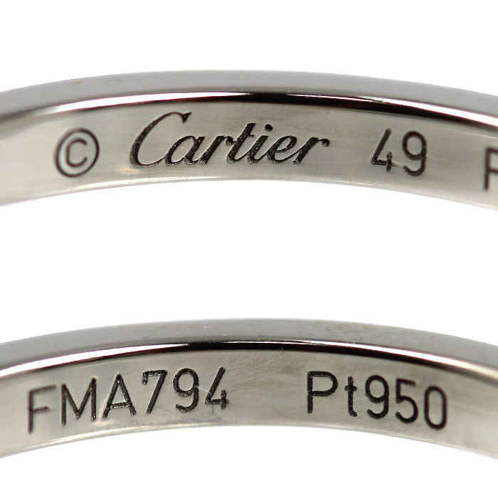 CARTIER カルティエ Pt950プラチナ バレリーナ カーブ ウェディング 3P ダイヤ リング・指輪 B4092949 ダイヤモンド 9号 49 3.1g レディース【中古】【美品】