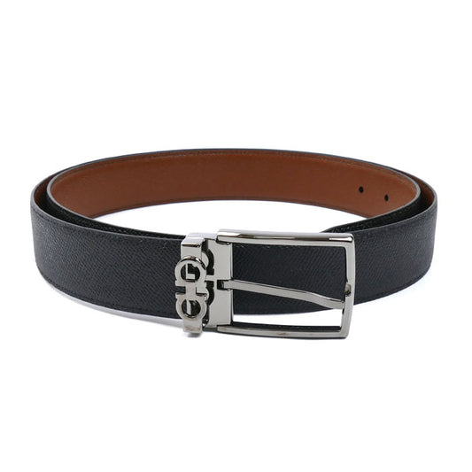 Salvatore Ferragamo サルヴァトーレフェラガモ ダブルガンチーニ リバーシブル ベルト ブラック ブラウン 67-A037 709528 メンズ【中古】【極美品】