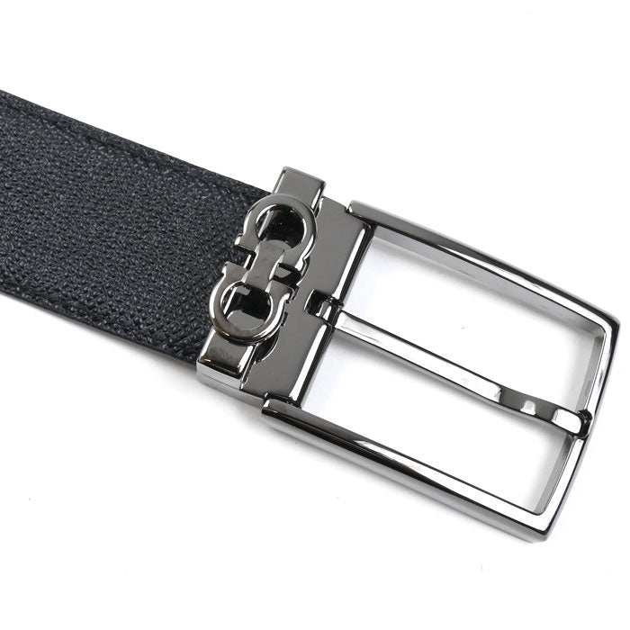 Salvatore Ferragamo サルヴァトーレフェラガモ ダブルガンチーニ リバーシブル ベルト ブラック ブラウン 67-A037 709528 メンズ【中古】【極美品】