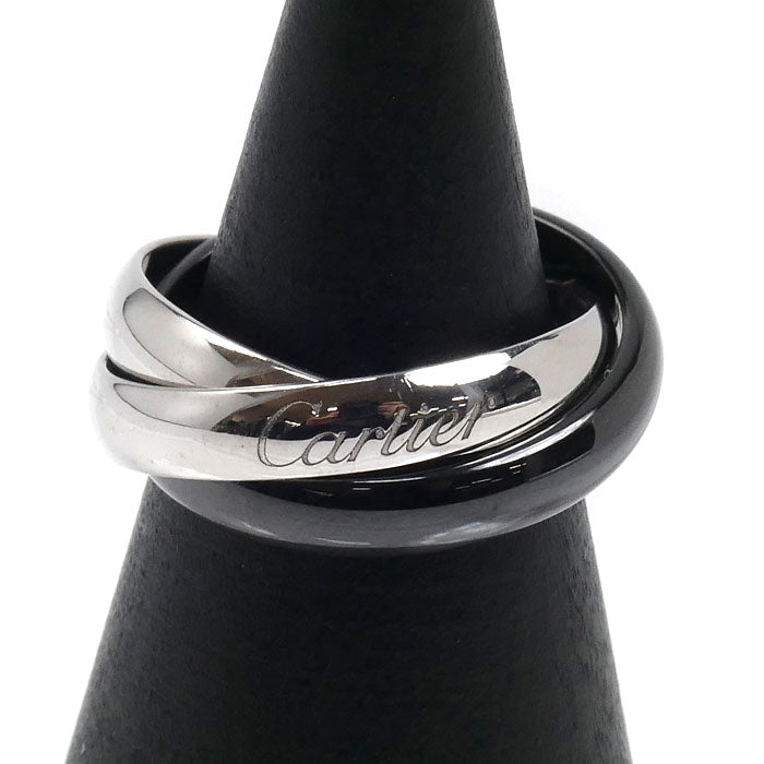 CARTIER カルティエ K18WG ホワイトゴールド セラミック トリニティ リング・指輪 B4095647 7.5号 47 6.2g レディース【中古】【美品】