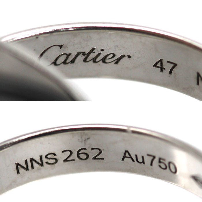 CARTIER カルティエ K18WG ホワイトゴールド セラミック トリニティ リング・指輪 B4095647 7.5号 47 6.2g レディース【中古】【美品】