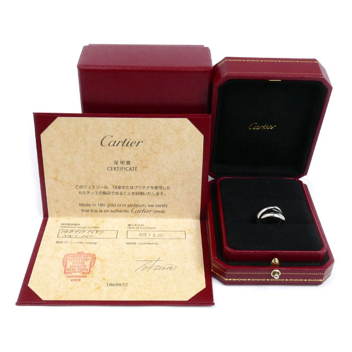CARTIER カルティエ K18WG ホワイトゴールド セラミック トリニティ リング・指輪 B4095647 7.5号 47 6.2g レディース【中古】【美品】