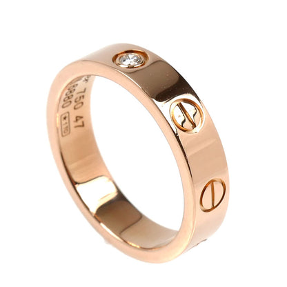 CARTIER カルティエ K18PG ピンクゴールド ミニラブ 1P ダイヤ リング・指輪 ダイヤモンド 7号 47 4.2g レディース【中古】【美品】