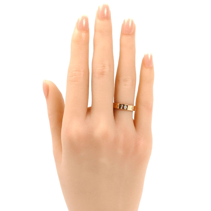 CARTIER カルティエ K18PG ピンクゴールド ミニラブ 1P ダイヤ リング・指輪 ダイヤモンド 7号 47 4.2g レディース【中古】【美品】
