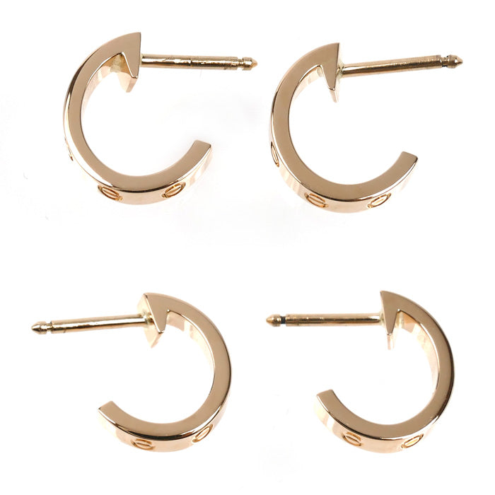 CARTIER カルティエ K18PG ピンクゴールド ミニラブ ピアス B8029000 3.5g レディース【中古】【美品】