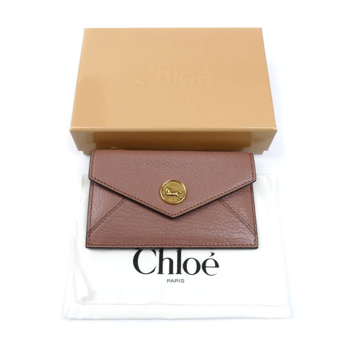 Chloe クロエ Envelope スモールウォレット コインケース Nougat CH25SP538O93847 レディース【中古】【美品】