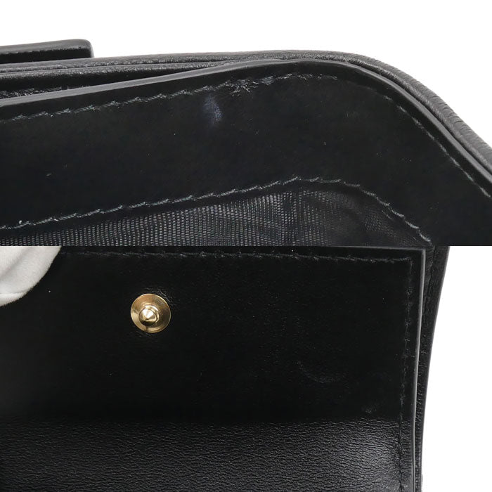 Dior ディオール カナージュ ロータスウォレット 三つ折り財布 ブラック S0181ONMJ_M900 レディース【中古】【美品】