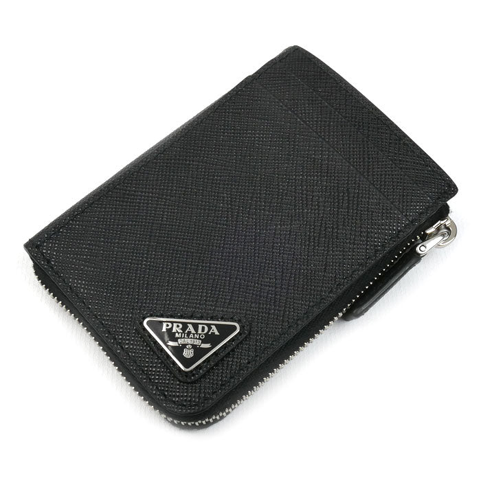 PRADA プラダ サフィアーノ トライアングルロゴ コインケース ブラック 2MC129_QHH_F0002 ICチップ ユニセックス【中古】【美品】