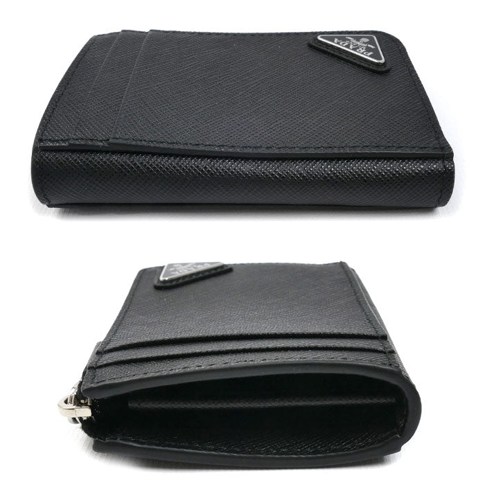 PRADA プラダ サフィアーノ トライアングルロゴ コインケース ブラック 2MC129_QHH_F0002 ICチップ ユニセックス【中古】【美品】