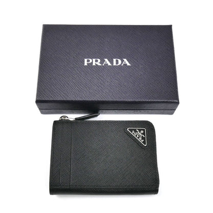 PRADA プラダ サフィアーノ トライアングルロゴ コインケース ブラック 2MC129_QHH_F0002 ICチップ ユニセックス【中古】【美品】