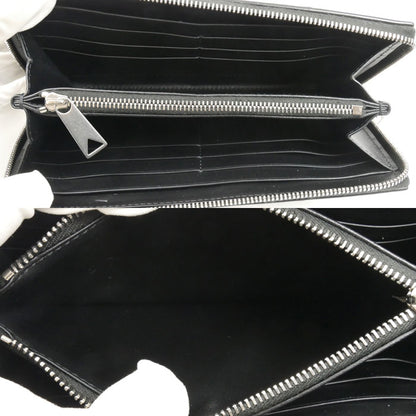 BOTTEGAVENETA ボッテガヴェネタ マキシイントレチャート カセット 長財布 ラウンドファスナー ブラック 649607 ユニセックス【中古】