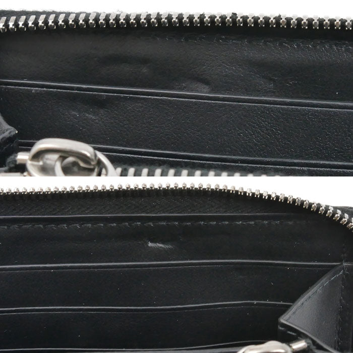 BOTTEGAVENETA ボッテガヴェネタ マキシイントレチャート カセット 長財布 ラウンドファスナー ブラック 649607 ユニセックス【中古】