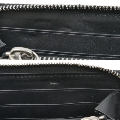 BOTTEGAVENETA ボッテガヴェネタ マキシイントレチャート カセット 長財布 ラウンドファスナー ブラック 649607 ユニセックス【中古】