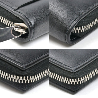BOTTEGAVENETA ボッテガヴェネタ マキシイントレチャート カセット 長財布 ラウンドファスナー ブラック 649607 ユニセックス【中古】