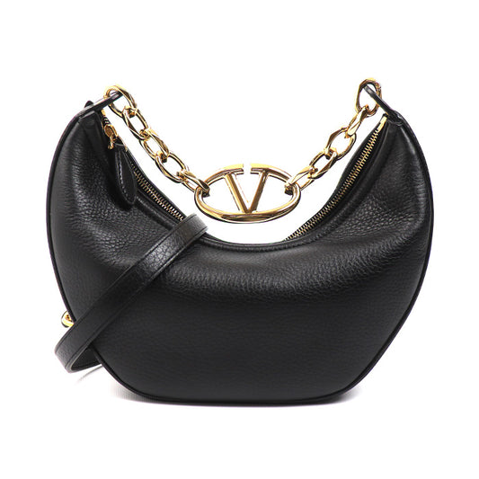 Valentino Garavani ヴァレンティノ・ガラヴァーニ Vロゴ ホーボー ムーン 2Wayショルダーバッグ ブラック 5W2B0Q42JDK レディース【中古】