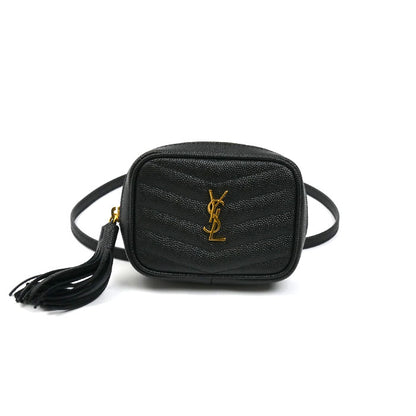 SAINT LAURENT サンローラン ベイビー ルー レザー チェーンショルダー ショルダーバッグ ブラック 635088 レディース【中古】【美品】