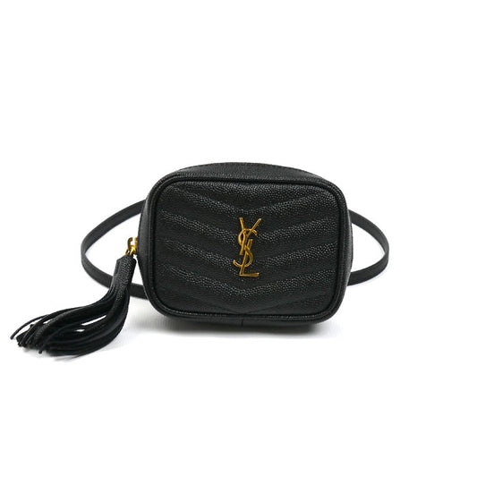 SAINT LAURENT サンローラン ベイビー ルー レザー チェーンショルダー ショルダーバッグ ブラック 635088 レディース【中古】【美品】