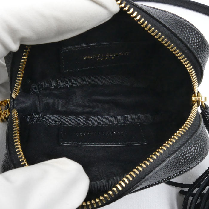 SAINT LAURENT サンローラン ベイビー ルー レザー チェーンショルダー ショルダーバッグ ブラック 635088 レディース【中古】【美品】