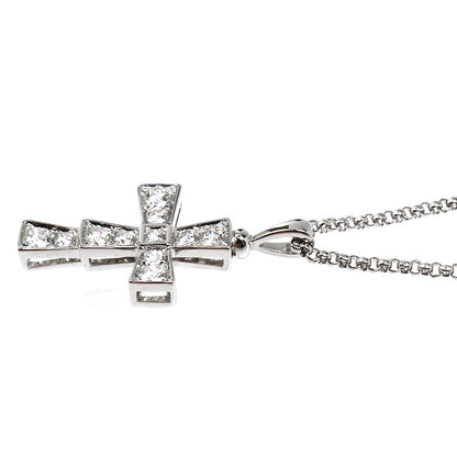 BVLGARI ブルガリ K18WG ホワイトゴールド セルペンティ クロス ネックレス 354038 ダイヤモンド 6.5g 42/45.5/50cm ユニセックス【中古】【美品】