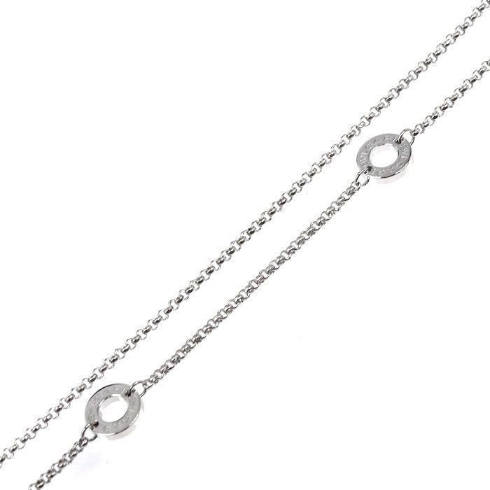 BVLGARI ブルガリ K18WG ホワイトゴールド セルペンティ クロス ネックレス 354038 ダイヤモンド 6.5g 42/45.5/50cm ユニセックス【中古】【美品】