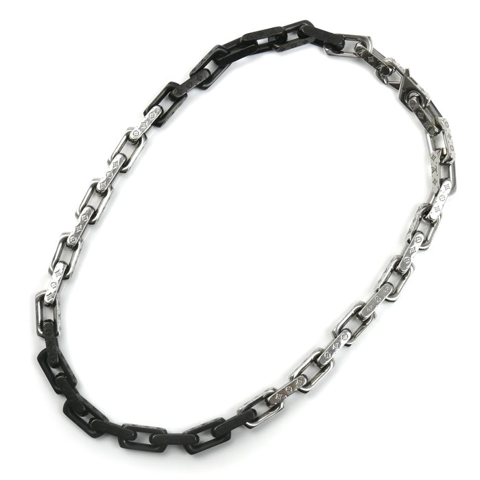 LOUIS VUITTON ルイ・ヴィトン メタル コリエ モノグラム チェーン ネックレス M00677 LE2282 54cm メンズ【中古】